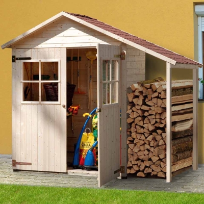Weka 14 mm Garten- und Terrassenschrank 351 A mit Schleppdach Grösse 2