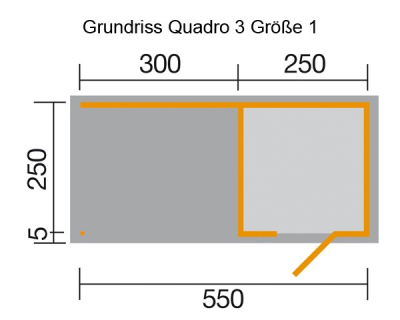 Weka Designhaus wekaLine 413 B in 45 mm inkl. 300 cm Anbau Gr.2
