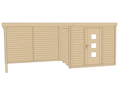 Weka Designhaus wekaLine 413 B in 45 mm inkl. 300 cm Anbau Gr.2