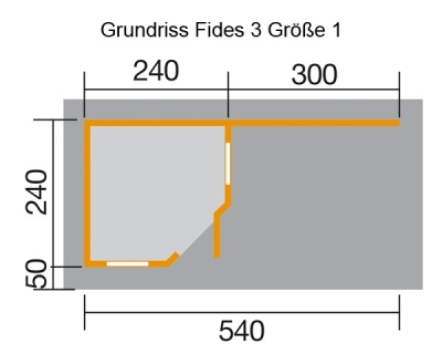 Weka Designhaus 213 B  in 28 mm inkl. 300 cm Anbau Gr. 2