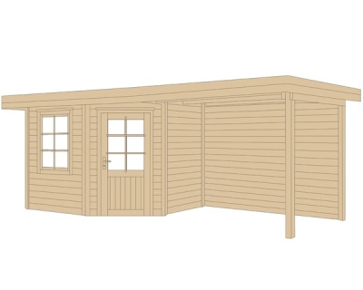 Weka Designhaus 213 B  in 28 mm inkl. 300 cm Anbau Gr. 2