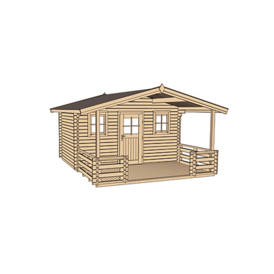 Weka 45 mm Weekendhaus 136 B mit Vordach+Terrasse in zwei Grössen