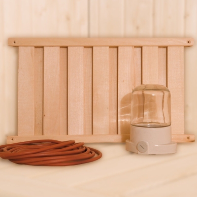 Weka Premium Massivholzsauna Turku 1 Sparset 1 inkl. 7,5 kW Ofen und Leuchtenset - 45 mm