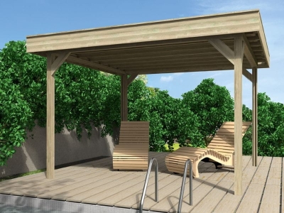 Wolff Finnhaus Flachdach Pavillon Even 3030 Grundset 28 mm