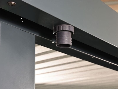 Finnhaus Wolff Metall-Gartenhaus Thorin 4824 + 2,4m Anbaudach - Elementhaus - Geräteschuppen - Flachdach - anthrazit