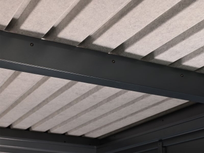 Finnhaus Wolff Metall-Gartenhaus Thorin 6024 + 3m Anbaudach - Elementhaus - Geräteschuppen - Flachdach - anthrazit