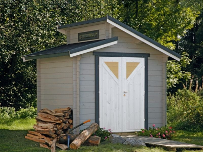 Wolff Finnhaus Stufendachhaus Birte 2722 Typ 4 mit Dreieckglas-Tür