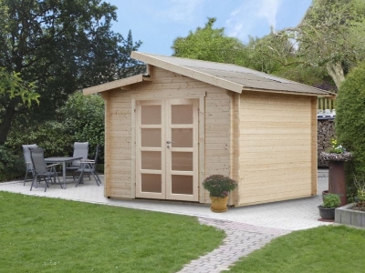 Wolff Finnhaus Stufendachhaus Birte 2722 Typ 5 mit Milchglas-Tür