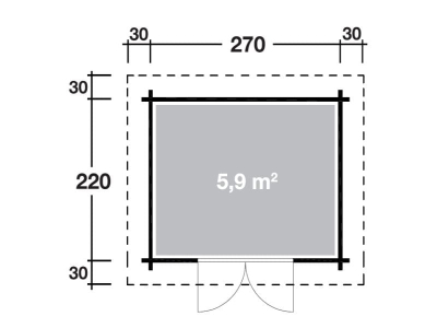 Wolff Finnhaus Stufendachhaus Birte 2722 Typ 5 mit Milchglas-Tür
