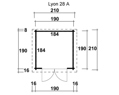 Wolff Finnhaus Gerätehaus Lyon A in 28mm BBH