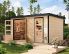 Karibu Hybrid-Gartenhaus Merkur A - 19mm Elementhaus - 2-Raum-Gartenhaus - Pultdach - natur/anthrazit